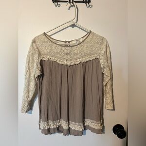 Lace/Open Back Blouse